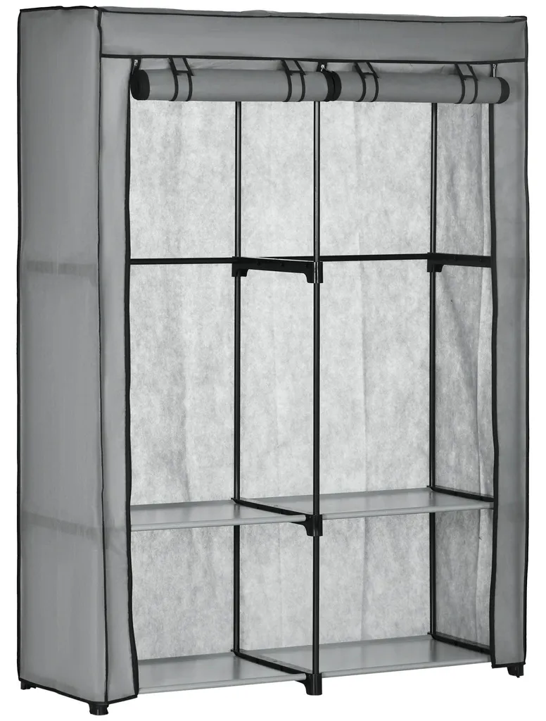 Dressing d'appoint gris clair pour chambre ou buanderie 118 cm largeur