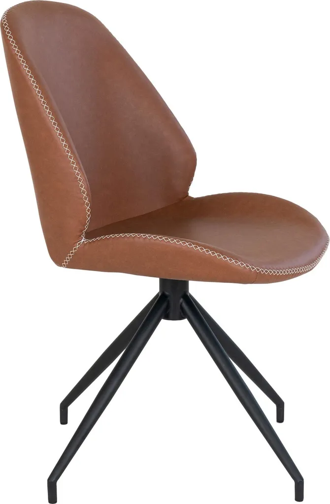 Fauteuil de Table MonteCarlo Pivotant Marron pour Repas Confortables