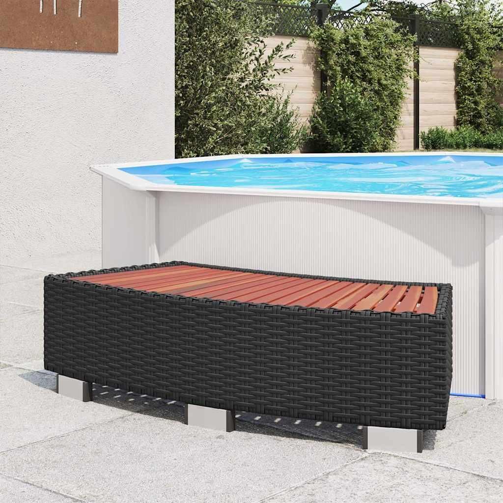 vidaXL Spa Step Poly Rattan 92 × 45 × 25 cm Black Obrázok produktu 