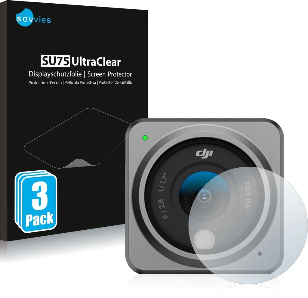 6x Für DJI Action 2 Linse (Gehäuse) Schutzfolie Savvies Displayschutz Display Schutz Folie Klar Transparent