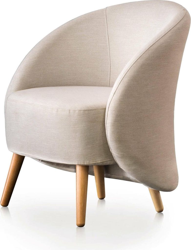 Lounge-Sessel Dabdal, Design-Sessel für das Wohnzimmer, 100% Italy, Relaxsessel aus gepolstertem Stoff, Cm 70x60h80, Beige