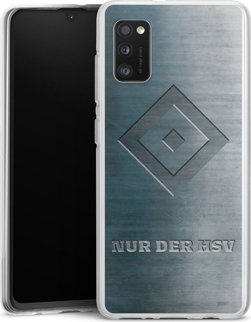 DeinDesign Handyhülle für Samsung Galaxy A41 Silikon Hülle Case Smartphone Schutzhülle HSV Hamburger SV Metallic Look