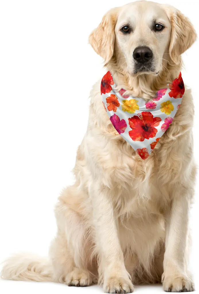 Bandana Foulard ABAKUHAUS per Cani e Gatti 55x55 cm Fiori Tropicali