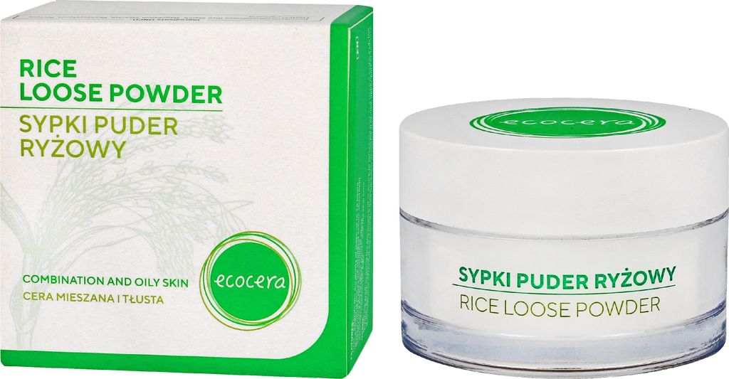 ECOCERA Rice Loose Powder for Oily and Combination Skin Hypoallergenic Translucent Light Powder