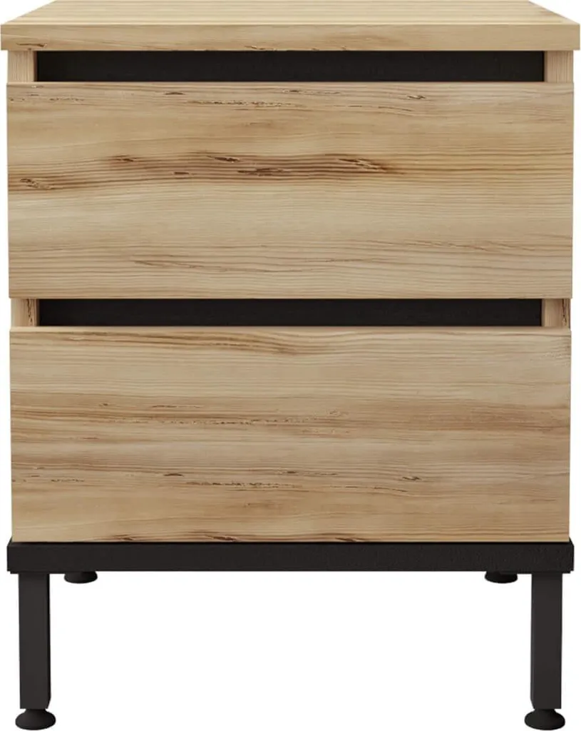 Table de chevet moderne Zatar avec double tiroir de rangement 49x40 cm