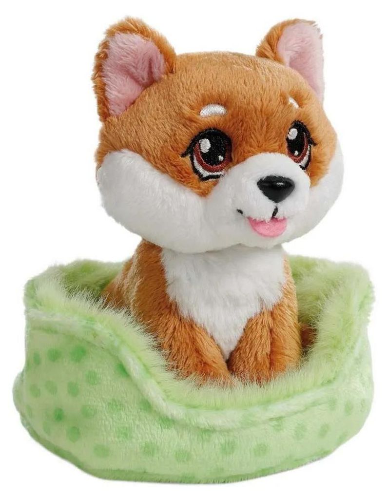 NICI Kuscheltier Hund Shiba Inu 12cm im Körbchen grün