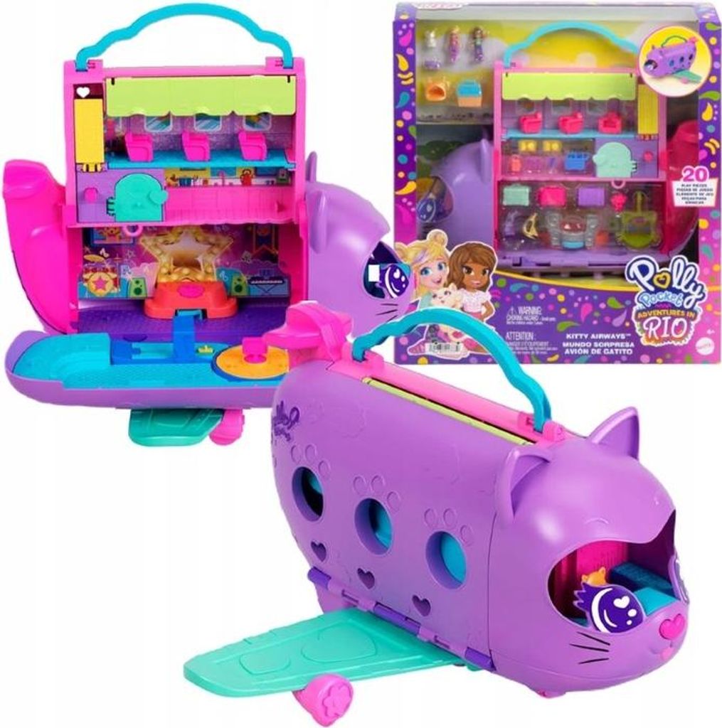 Polly Pocket Kitty Airways Spielset mit 2 kleinen Puppen Produktbild 