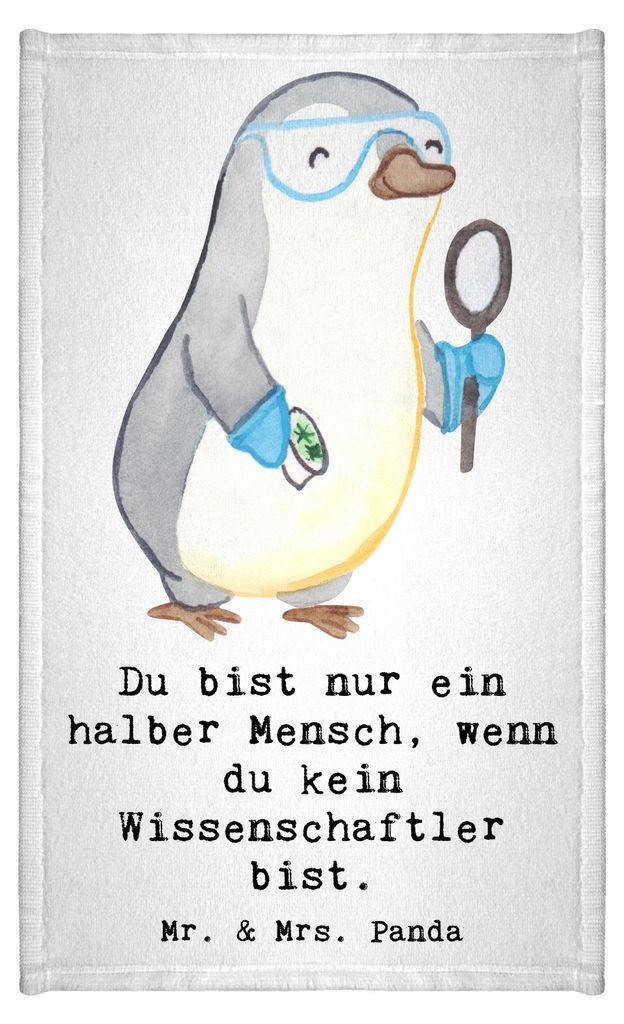Mr. & Mrs. Panda Gästehandtuch Wissenschaftler Herz - Weiß - Geschenk, Handtuch, Gästetuch, Spruch, Forscher, Universität, Design, Frotteetuch,...