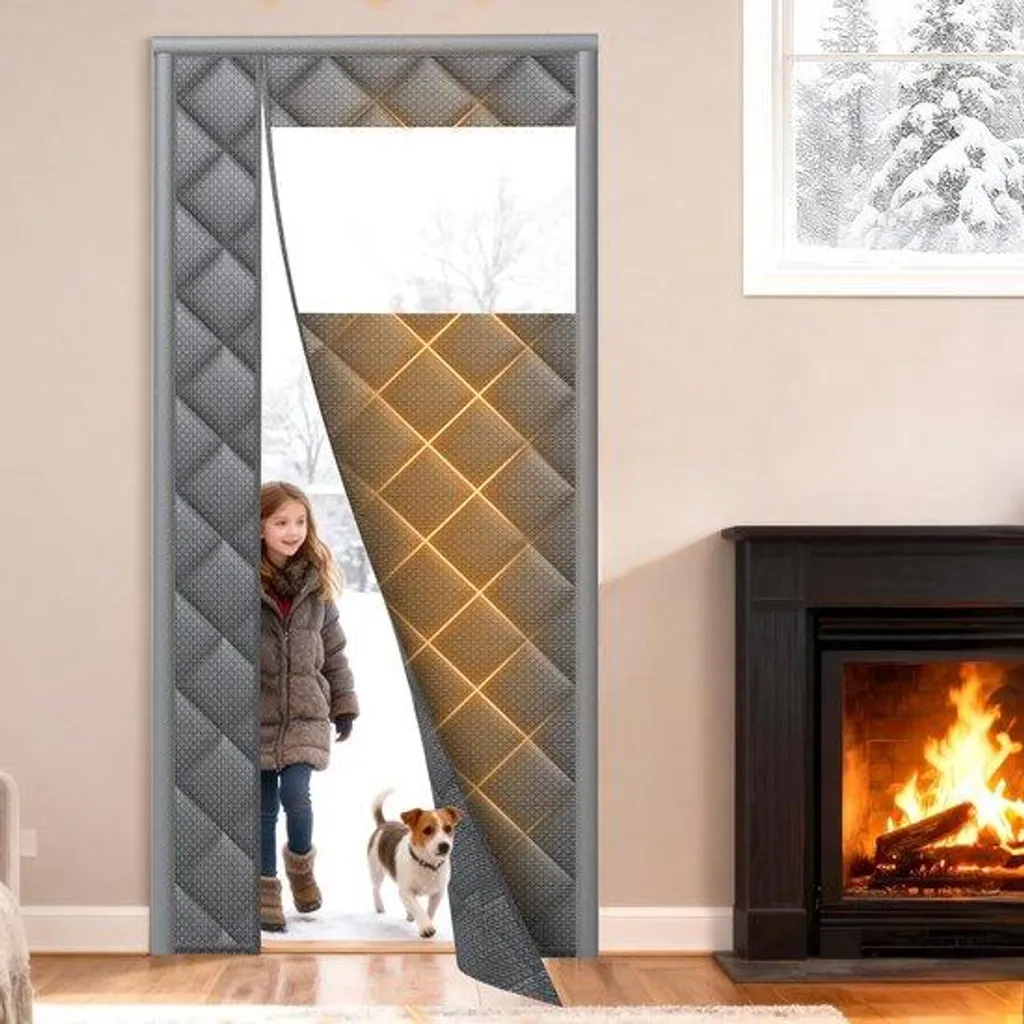 Stopper le froid avec le rideau de porte magnétique 80x200 cm en Oxford
