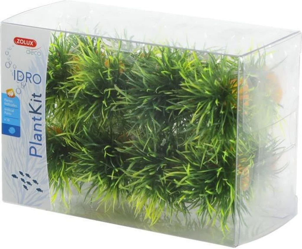 ZOLUX Kit mit 16 Kunstrasenpflanzen Idro - Für Aquarium