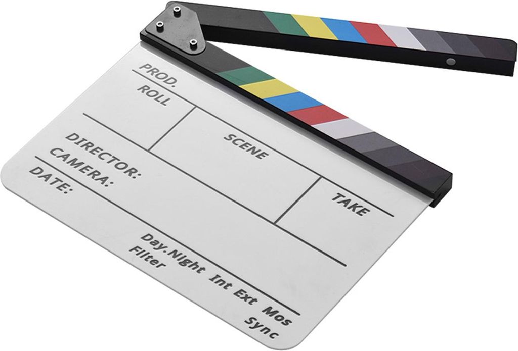 Wakects Clapper Board fr Film Film TV -Kamera Foto, -Acryl & Holz mit Magnetischem Farbenfrohen Stick und Markierungsstift (Multicolor -Stick)
