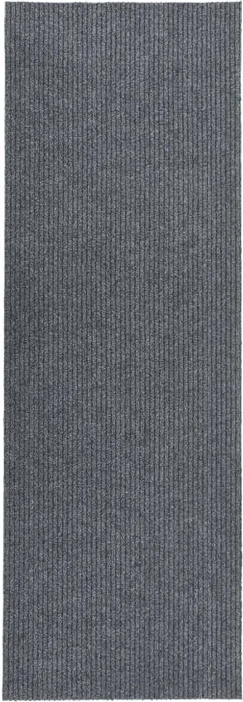 Tapis Gris Solide 100x350 cm - Tapis Long Entretien Facile Couloir