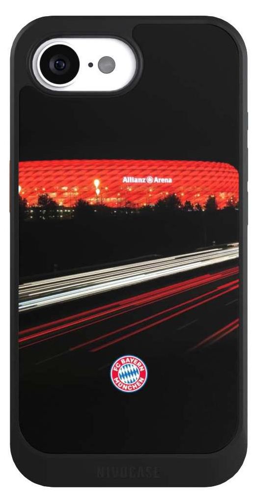 NIVOCASE Hülle für Apple iPhone 16e Handyhülle NIVOcore Case Schwarz FC Bayern München FCB Stadion