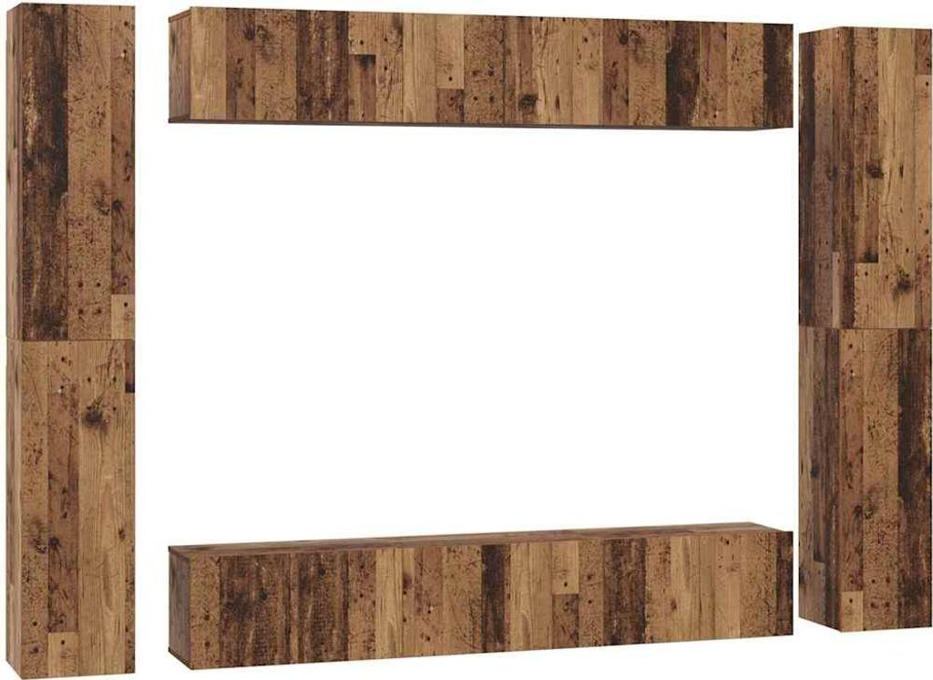 TV-Schrankset Wandmontiert 10 pcs Altholz Holzwerkstoff
