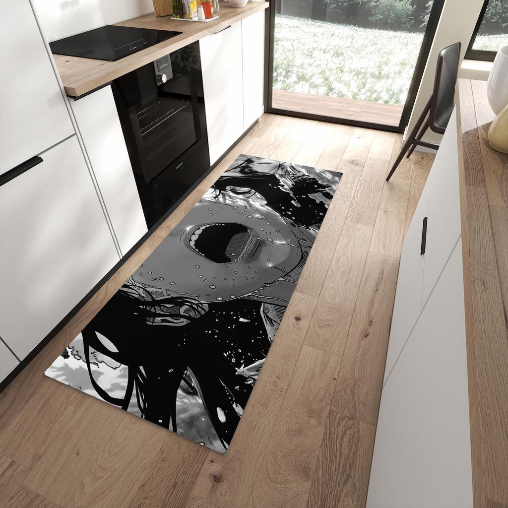 Küchenteppich 80x200cm rutschfest & abwischbar PVC Läufer - Schreiender Ausdruck