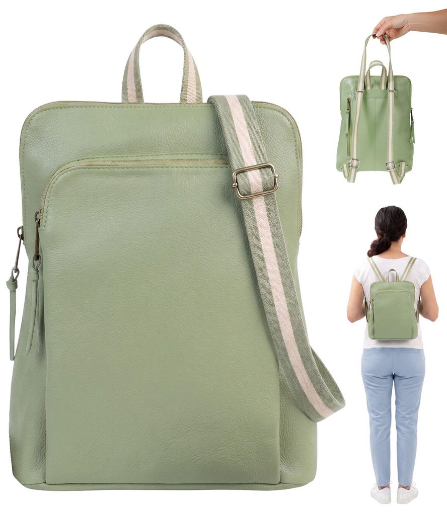 Leder Rucksack Handtasche klein Vario Gurt Geheimfach Produktbild 