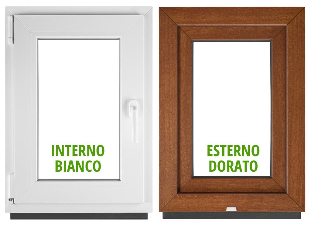 BAU PLAZA Kellerfenster BxH 80 x 105 cm / 800 x 1050 mm DIN Links Außen Golden Oak / Innen Weiß – Dreh-Kipp Fenster – 2-fach Verglasung 32 mm...