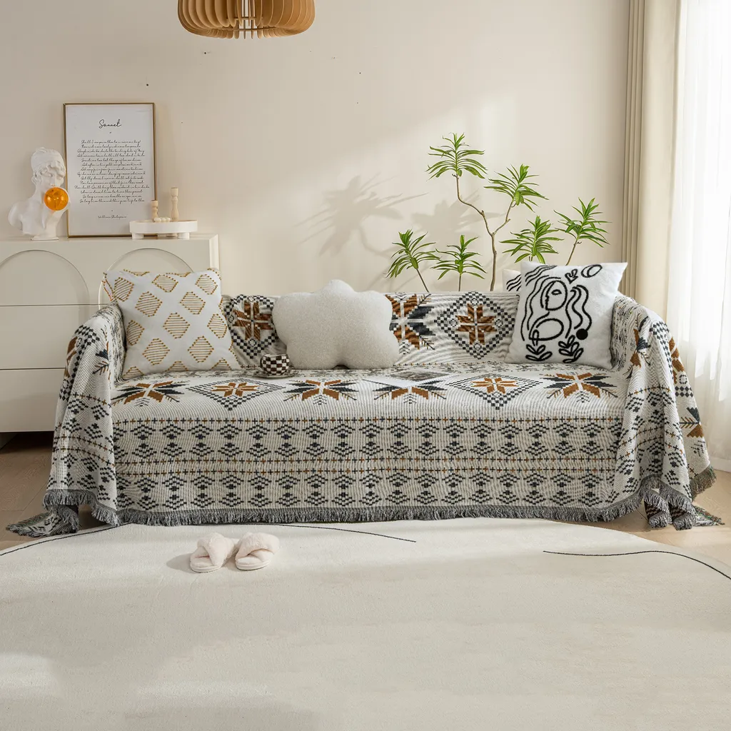 Telo Copridivano Boho 180x230 | Coperta Resistente Lavabile Deco - 4