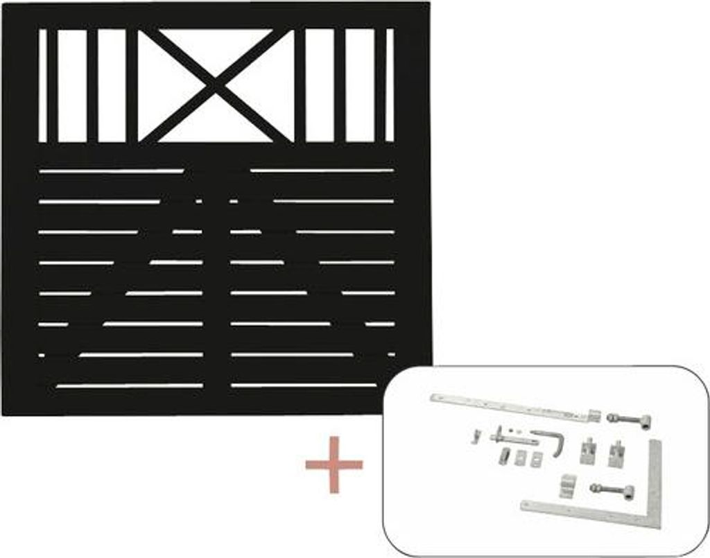 Einzeltor Nostalgi inkl. Beschläge 100 x 95 cm RAL 9005 schwarz