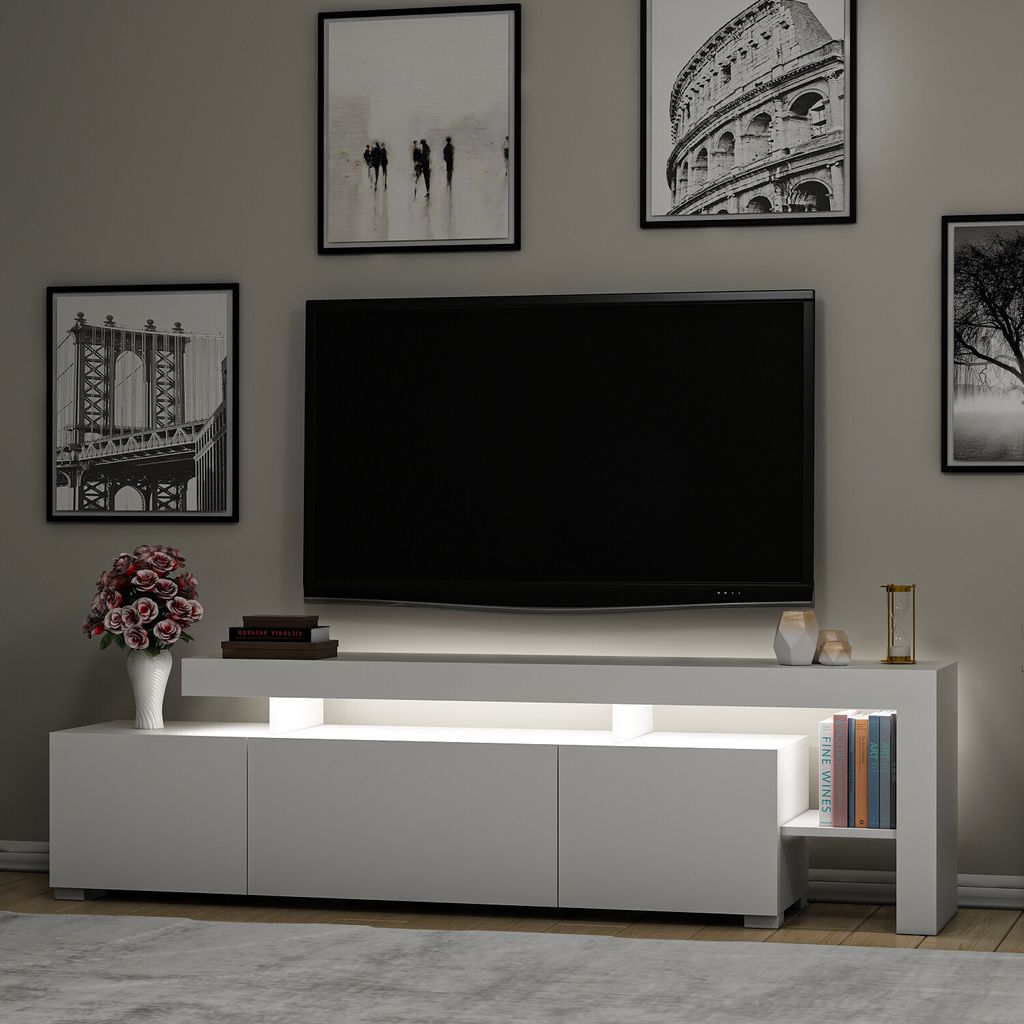 Skye Decor, Beliz - Bílá, TV skříňky, bílá, 192 x 53 x 37 Obrázek produktu 