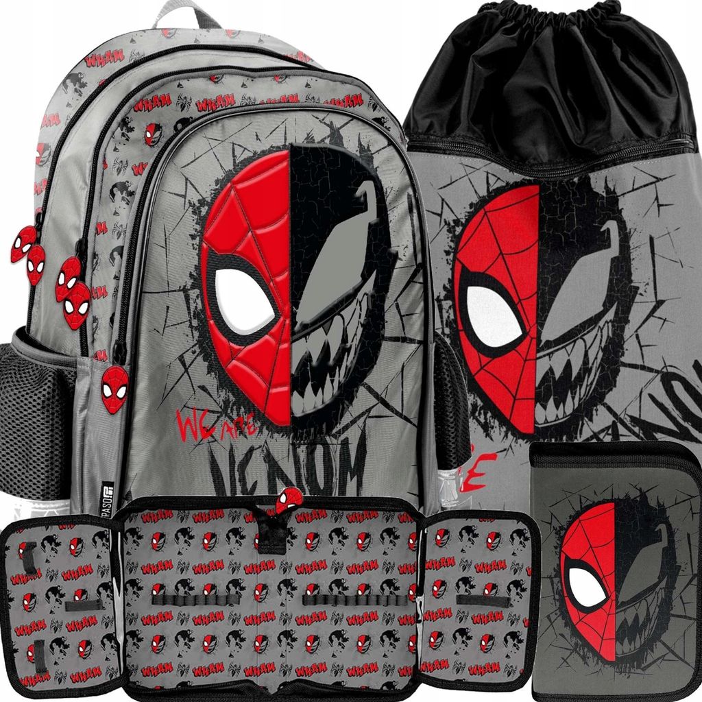 3tlg SPIDER-MAN Schulrucksack set Rucksack Schulranzen Produktbild 