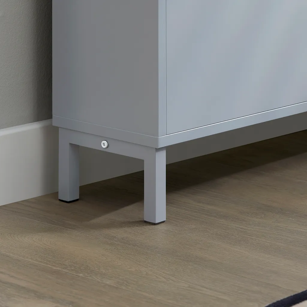 Armadio Scarpe Stretto SoBuy FSR151-HG | Design Moderno Grigio 90cm - 6