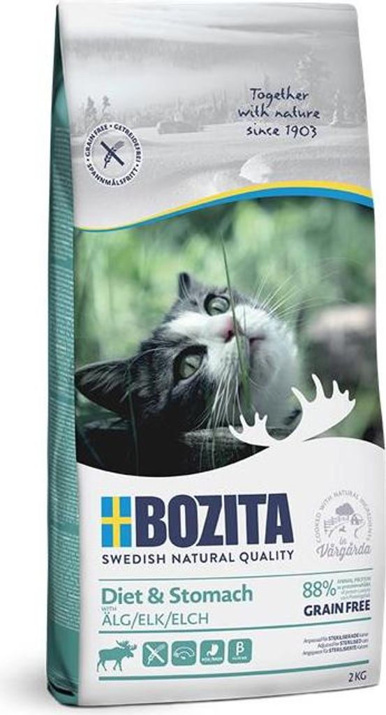 Bozita Cat Diet & Stomach Grain free mit Elch 2 kg