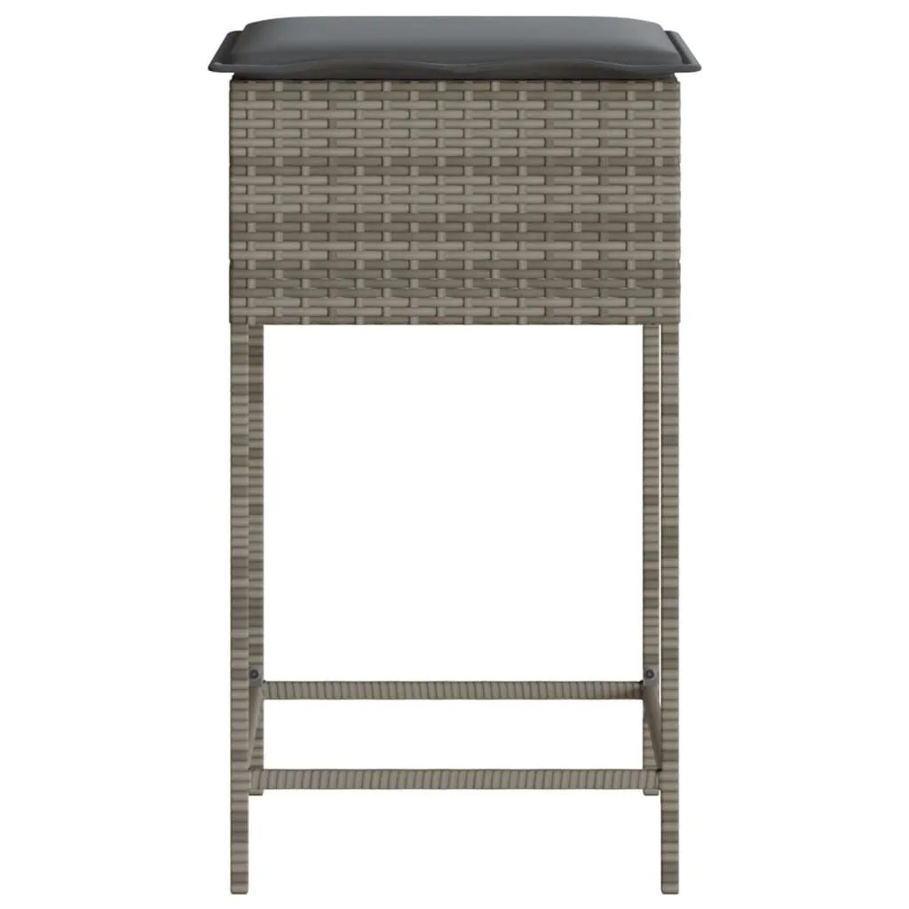 Set Sgabelli vidaXL per Terrazza e Balcone - 2 pz Poly Rattan - 6