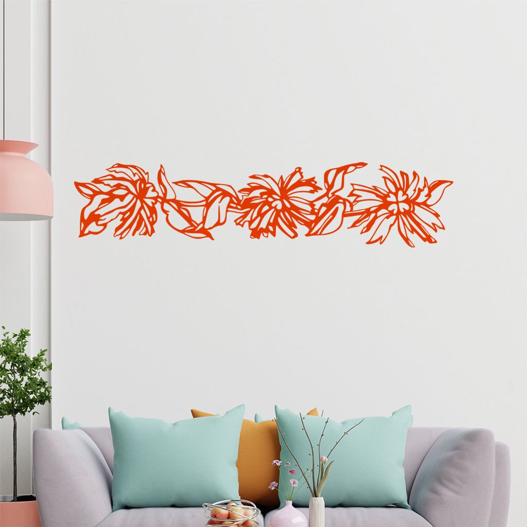 Blume - Ranken Wandtattoo in 6 Größen - Wandaufkleber Wall Sticker - Dekoration, Küche, Wohnzimmer, Schlafzimmer, Badezimmer