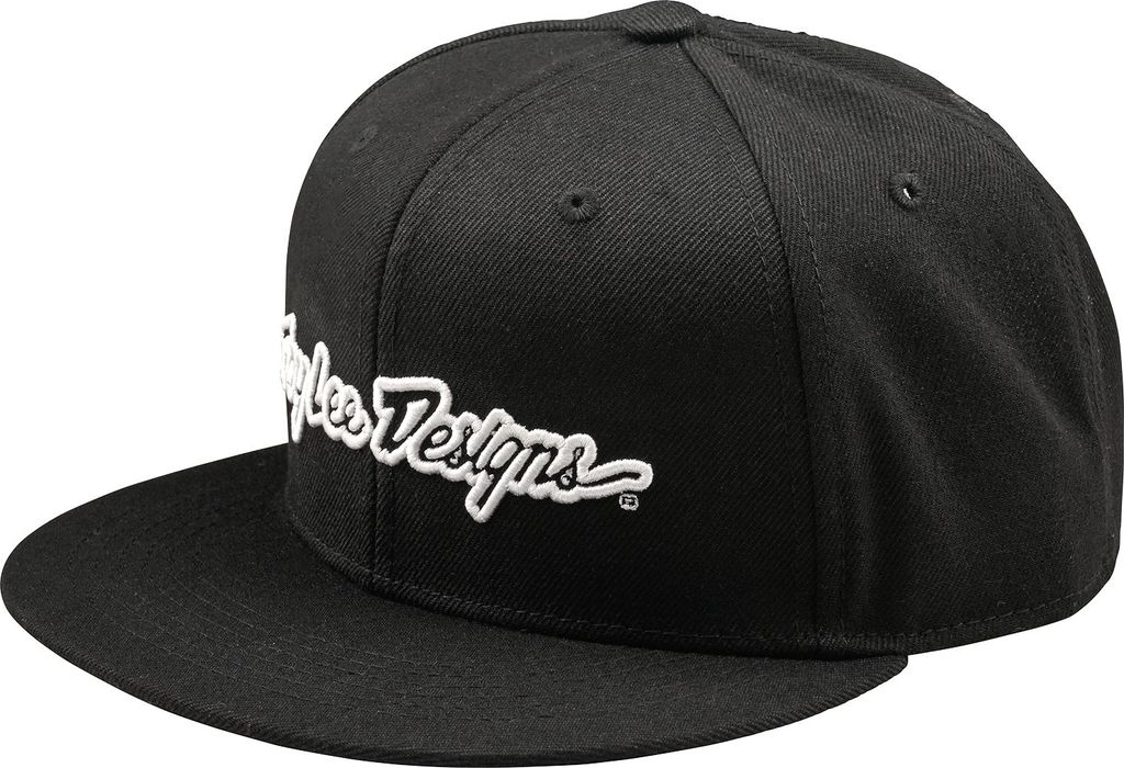 Troy Lee Designs Flat Bill Snapback Cap, Signature, black, one size