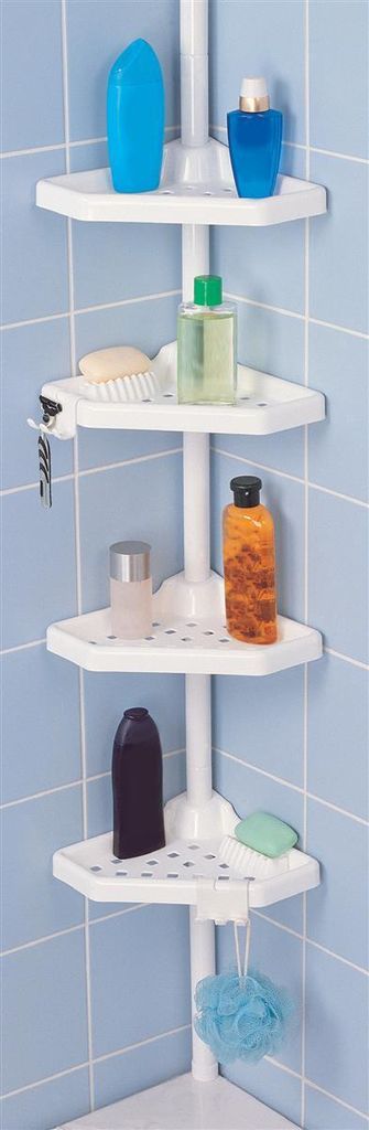 MSV Teleskop Badregal Duschecke Duschregal 4 Ablagen und Produktbild 2
