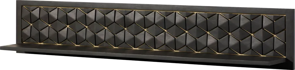 Étagère murale en manguier 159cm style industriel gris huilé DIAMOND 125