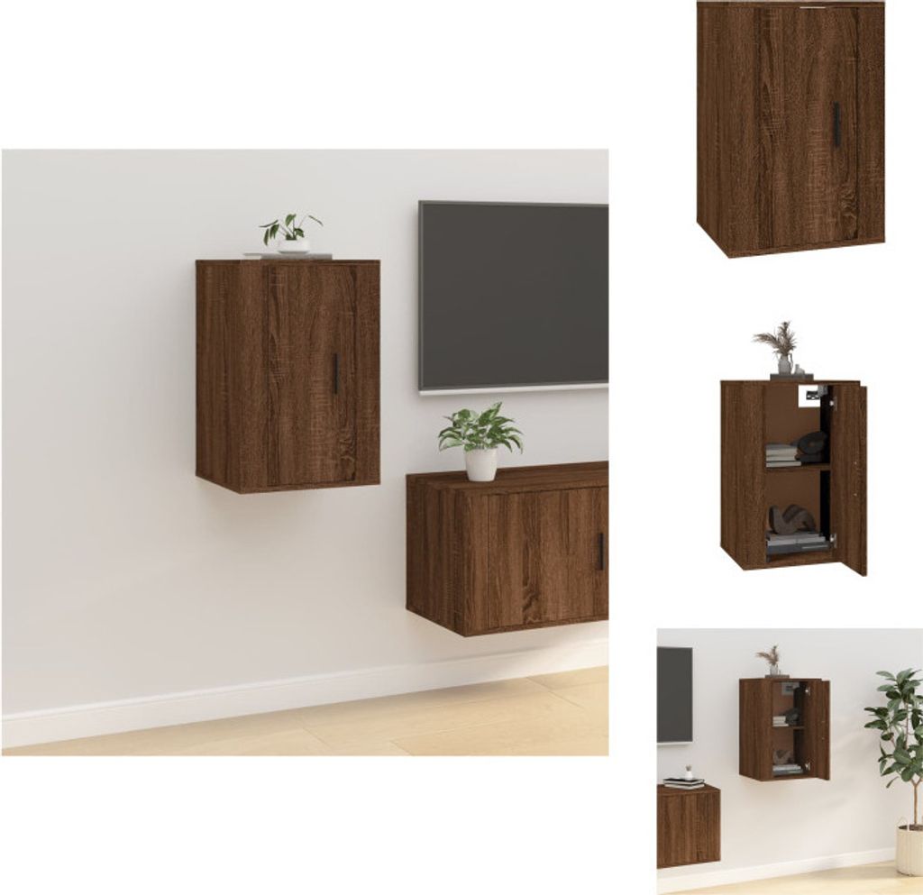 vidaXL TV-Wandschrank Braun Eichen-Optik 40x34,5x60 cm - TV-Möbel
