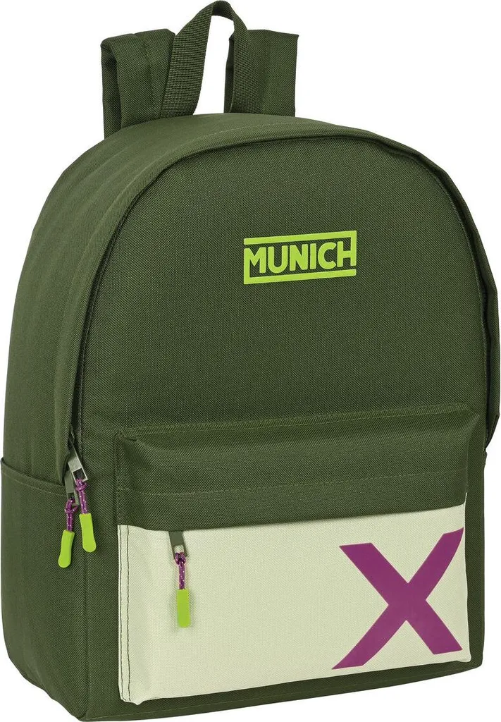 Borsa Munich Verde Cachi Brillante 40cm - Porta PC 14" con Protezione