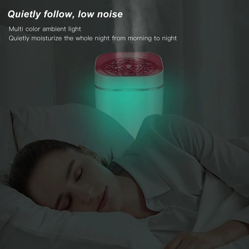 Humidificateur 3L contre l'air sec, double vapeur USB et LED relaxante - 4