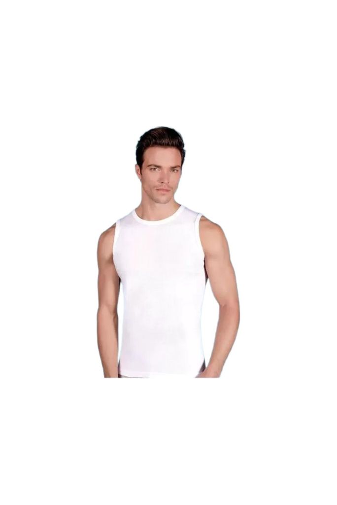 2 stuks heren spiertop/onderhemd, T-shirt, sportief, wit, Productafbeelding 