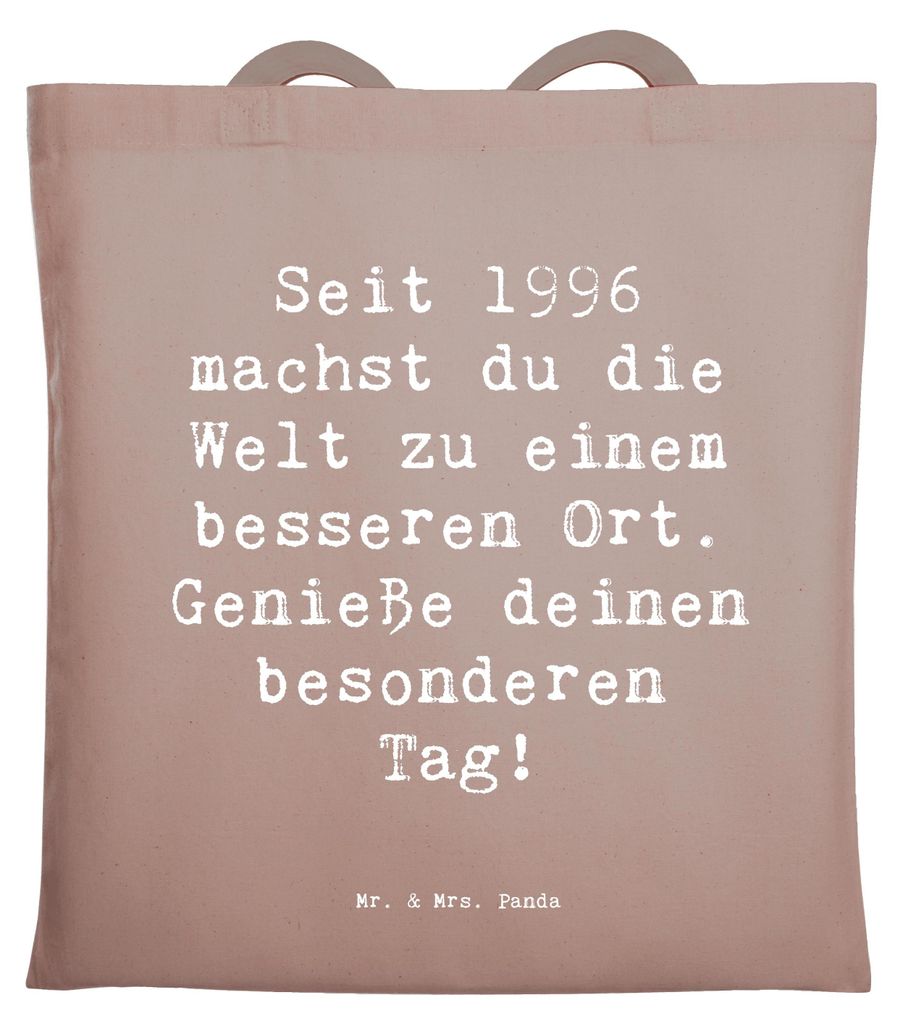 Mr. & Mrs. Panda Schultasche Spruch 1996 Geburtstag - Braun Pastell - Geschenk, Feierlichkeiten, Glückwunsch, Geburtstagsgeschenk, Einkaufstasche,...