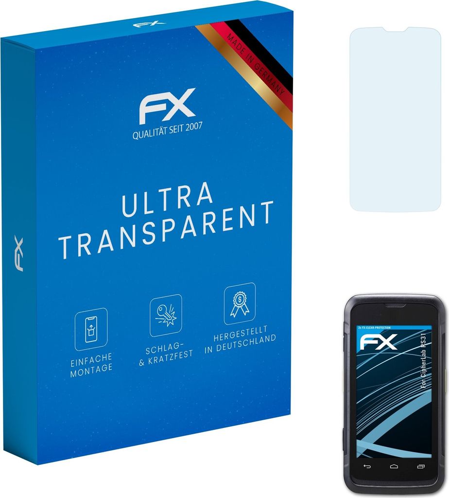 atFoliX FX-Clear 2x Schutzfolie kompatibel mit CipherLab RS31 Displayschutzfolie