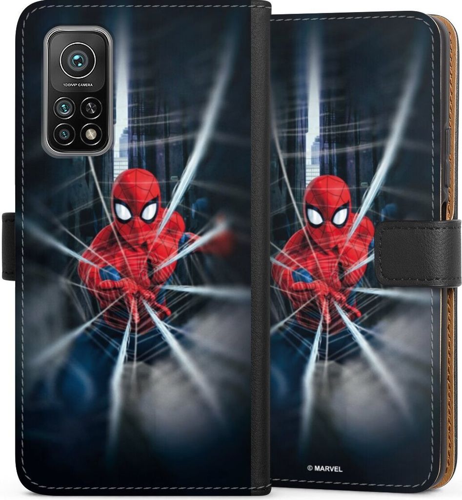 DeinDesign Klapphülle für Xiaomi Mi 10T Pro 5G Handytasche Lederhülle Tasche Kinofilm Marvel Spider-Man
