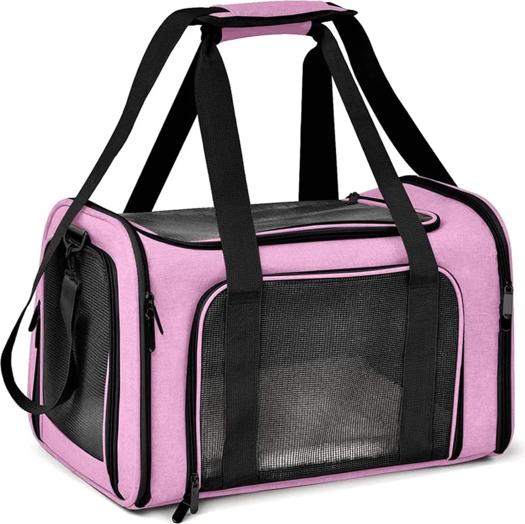 Sac de transport pour chat pliable avec filet de ventilation mesh