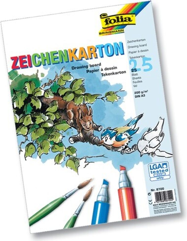 folia 8830 folia Tonpapier Zeichenkarton weiß 250 g/qm 25 Productafbeelding 