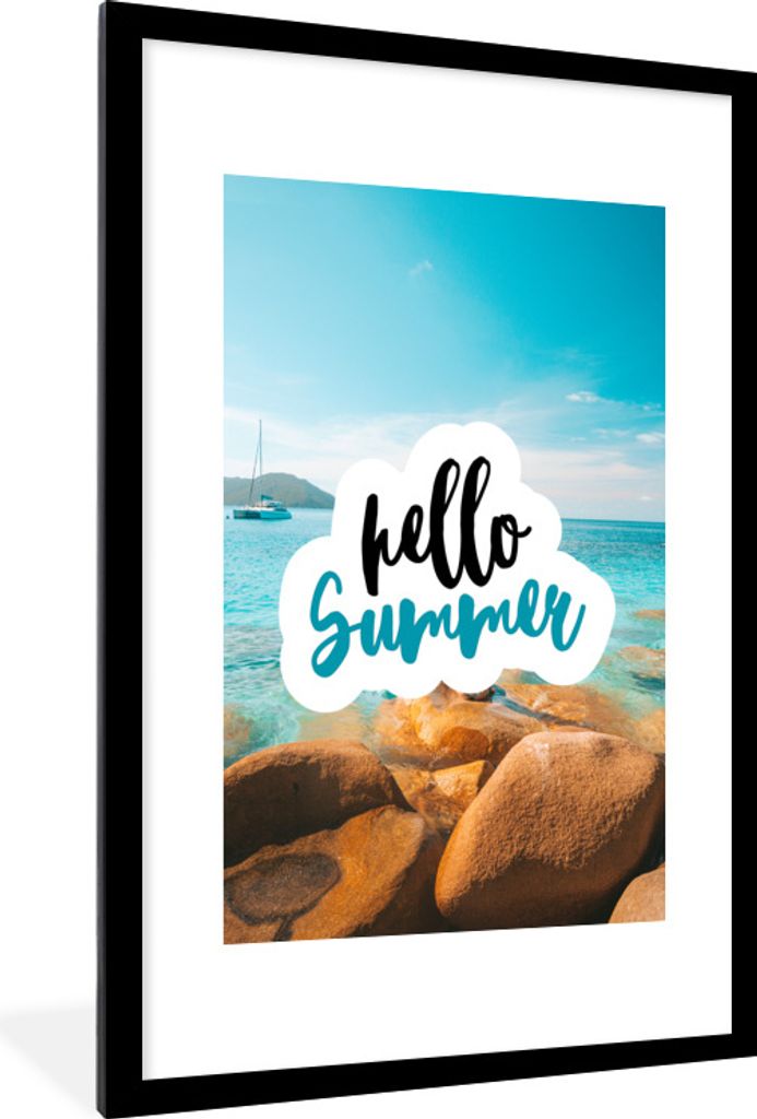 MuchoWow® Gerahmtes Poster Sprichwörter - Sommer - Steine Produktbild 