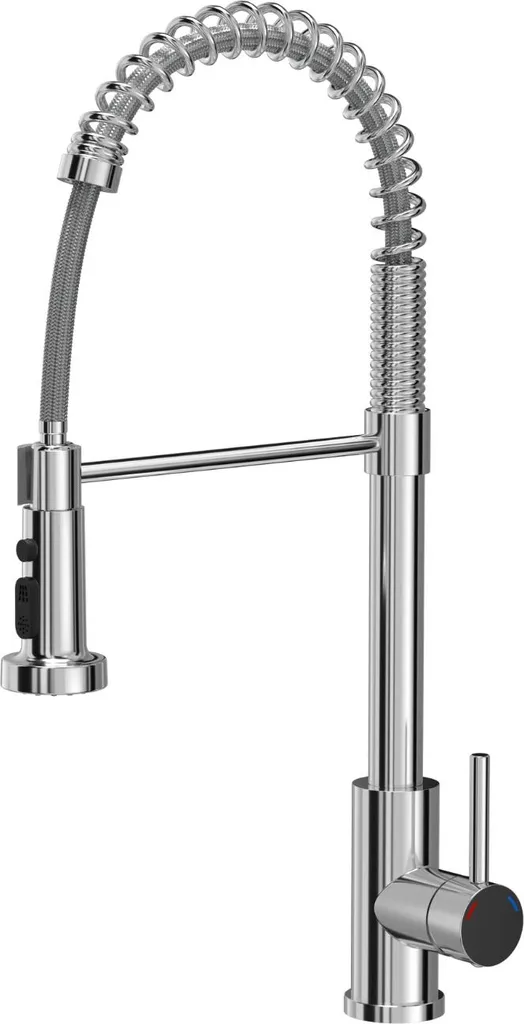 Mitigeur de Cuisine Quadron Alice SteelQ Chrome de 52,5 cm de Haut
