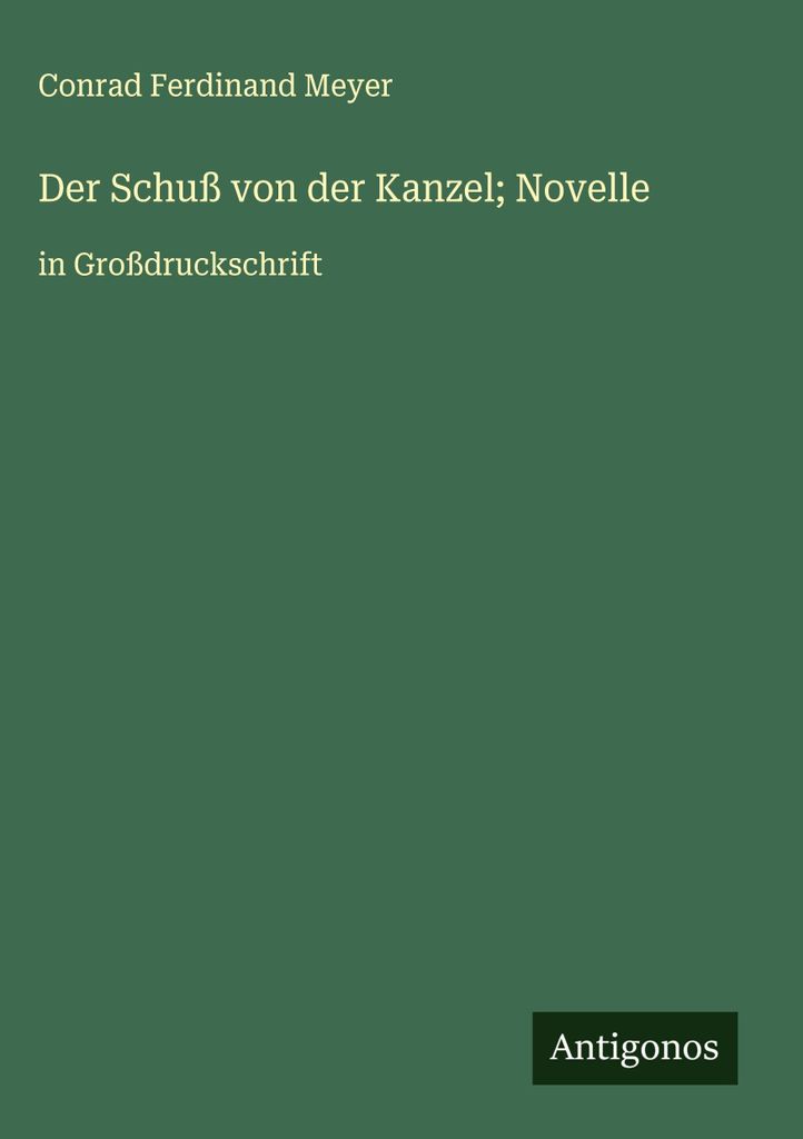 Der Schuß von der Kanzel Novelle