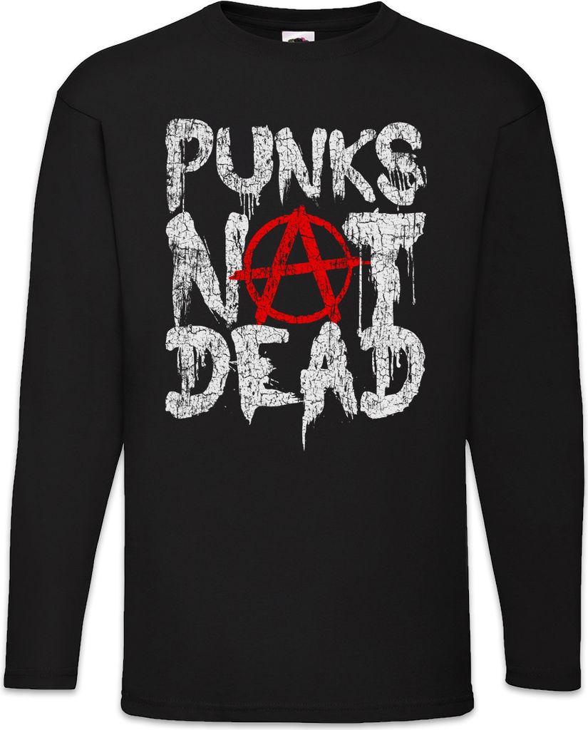 Urban Backwoods Punks Not Dead II, Langarm T-Shirt, Farbe: Schwarz, Größe: 2XL