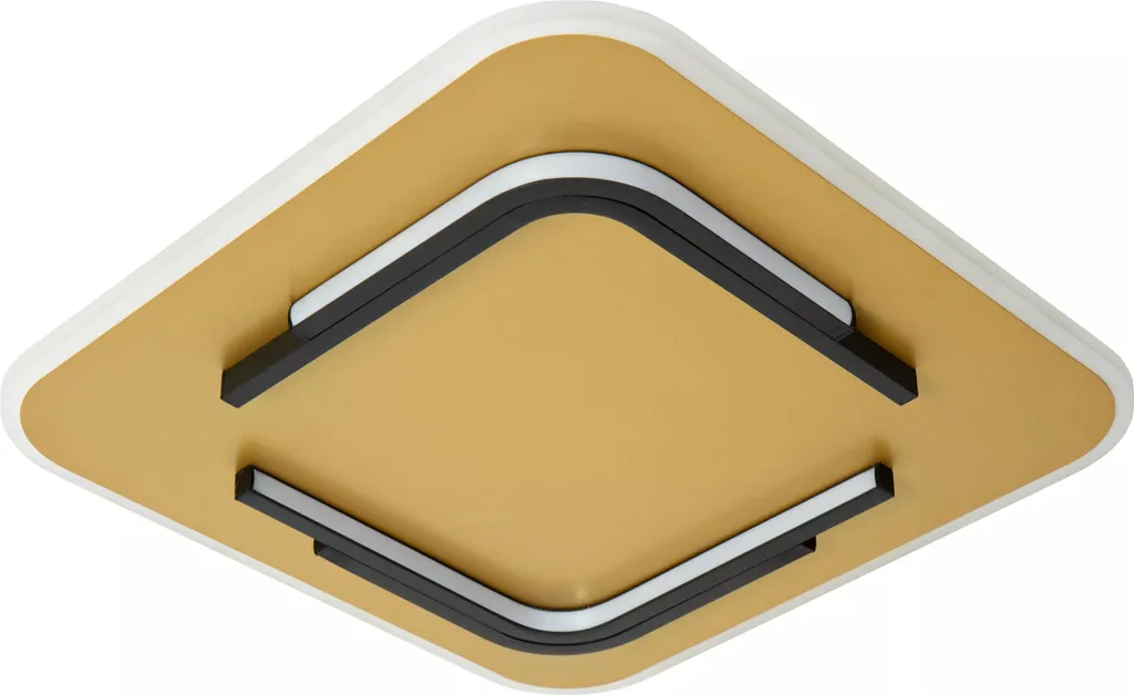 Plafonnier LED carré doré 40,5 cm - Finissez-en avec les Pièces Sombres