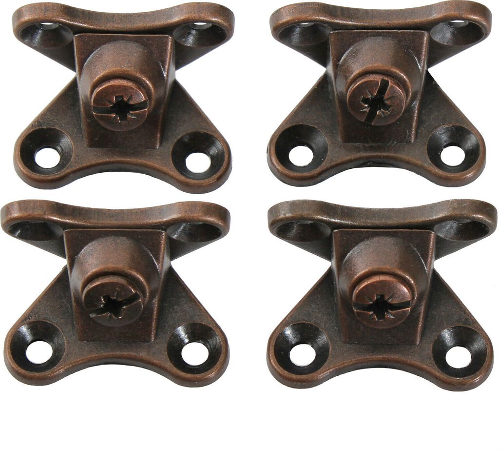 4x Metall Stuhlwinkel 20x20x35mm Korpusverbinder Möbel Holzverbinder Winkel Braun