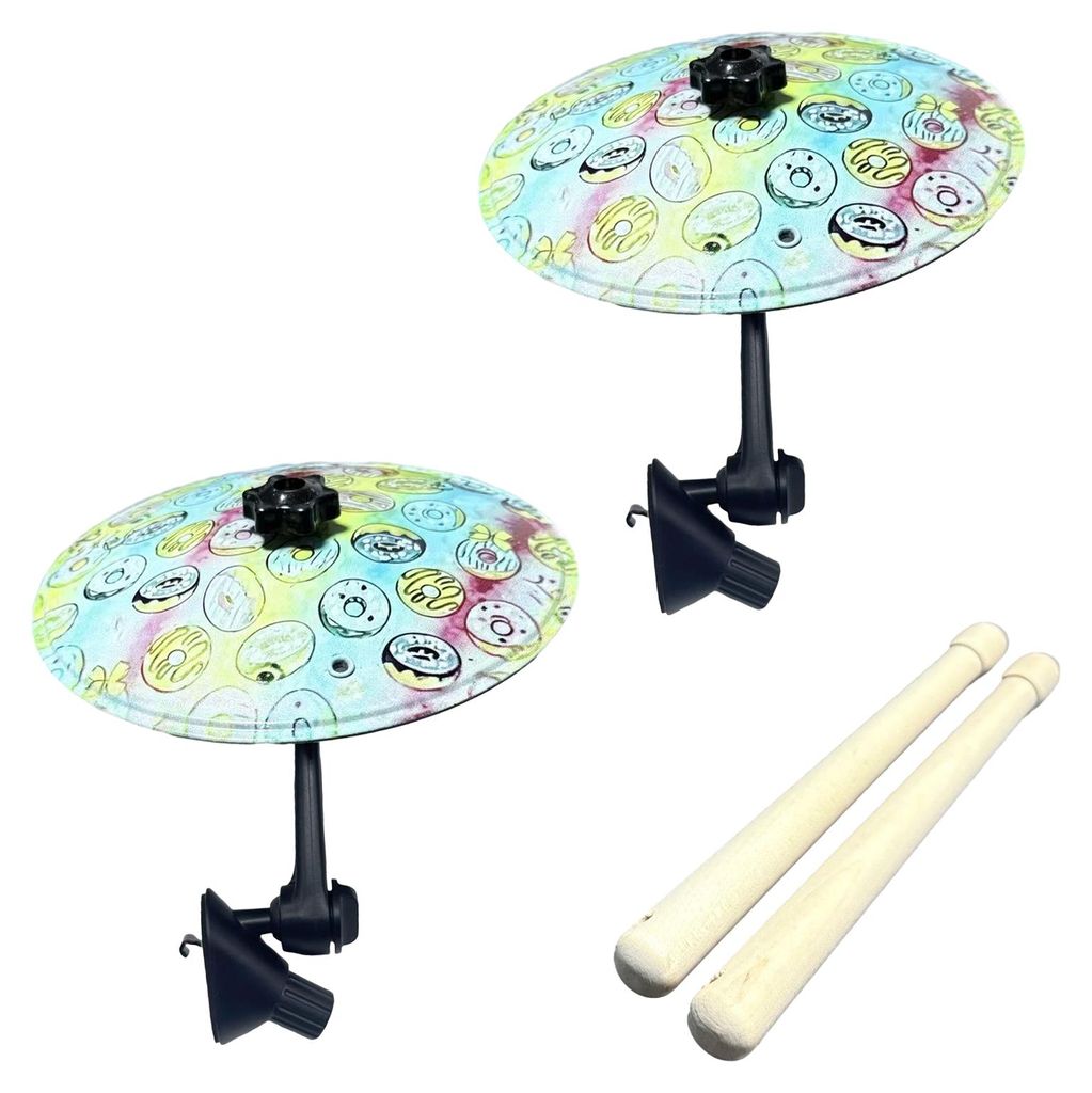 1/2 Stück Mini-Auto-Becken, Lüftungsschlitz-Armaturenbrett-Symbol, Crash-Becken mit Drumsticks, Musikinstrument, Geschenk für Musikliebhaber und...