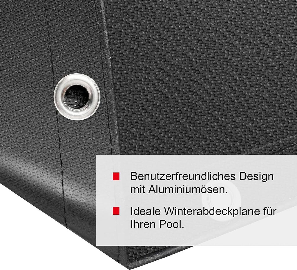 WOLTU Poolplane aus 200 g/m² PE, Pool Abdeckplane mit Ösen Produktbild 6
