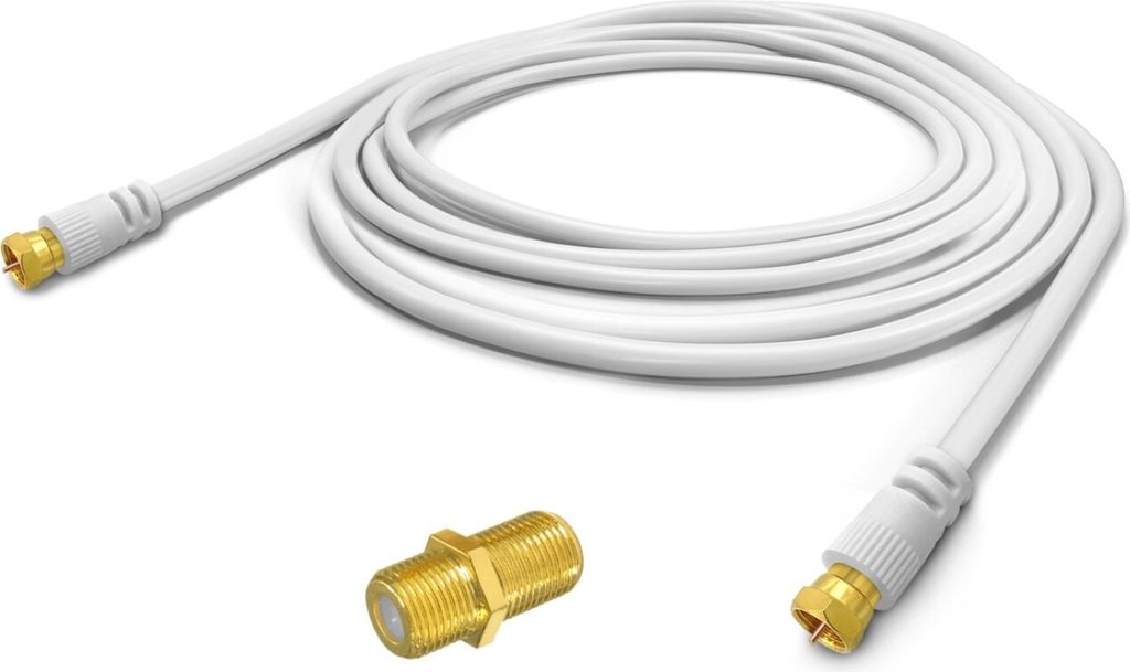 1m ARLI HD Sat Verlängerungskabel – max. 135 dB 5-fach geschirmt | vergoldete F-Stecker mit F-Verbinder | DVB-S/S2 DVB-T/T2 DVB-C/C2 4K 8K